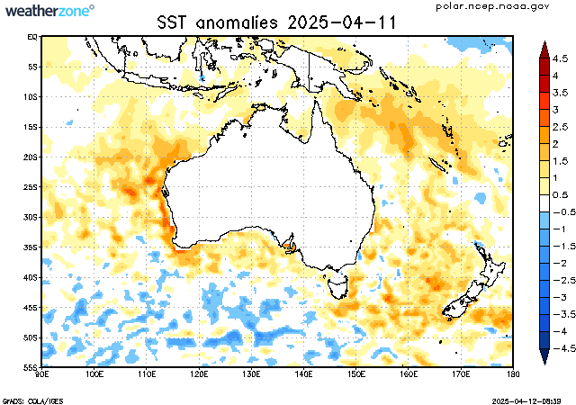 Sea Surface Temperature Anomolies Elders Weather